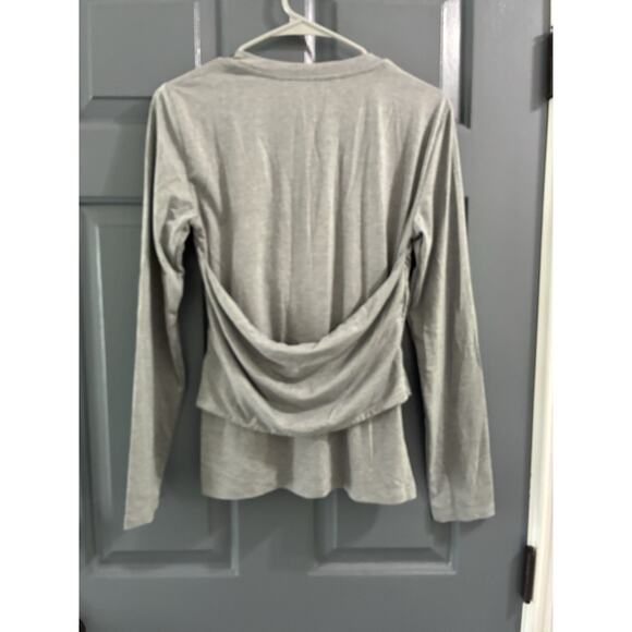 Vero Moda Nelly Ruched Knit Top, Heather Gray, Sz. L - Picture 3 of 7